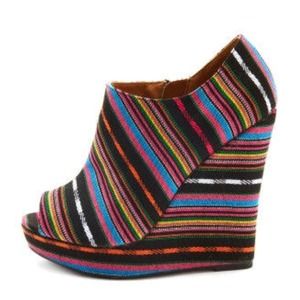 **$ALE**Tribal Peep-toe Wedge