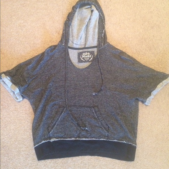 Dark gray hoodie top