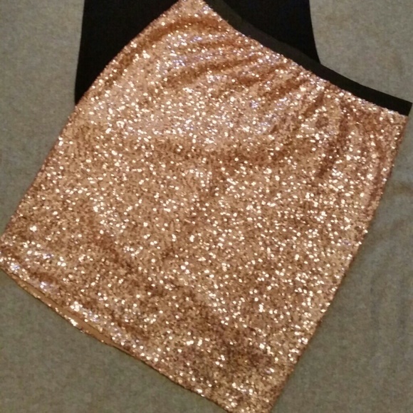 The Limited sequin skirt and pink sweater BUNDLE