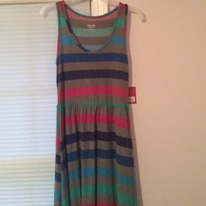 💜Mossimo Gray/Multi-Colored High Low Maxi Dress💙