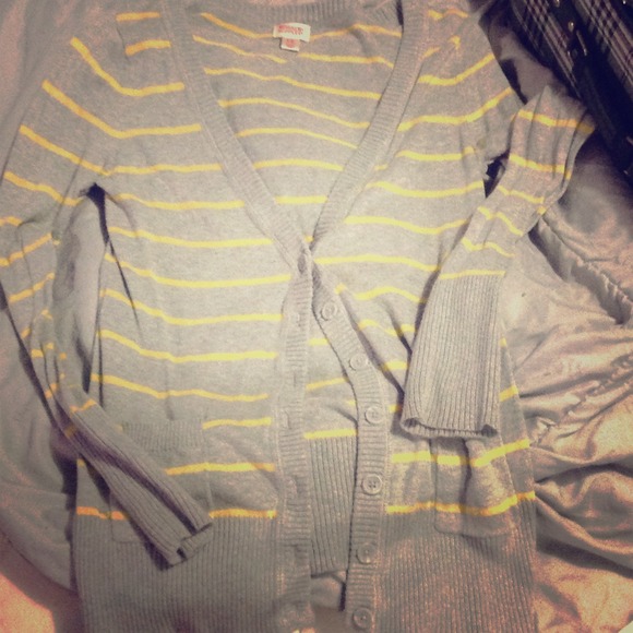 Yellow striped cardigan