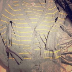 Yellow striped cardigan