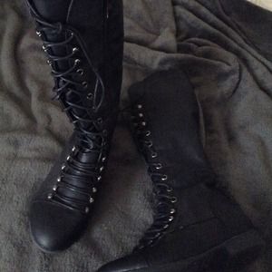 Knee High Lace Up Boots