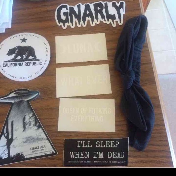 Brandy Melville headband and stickers