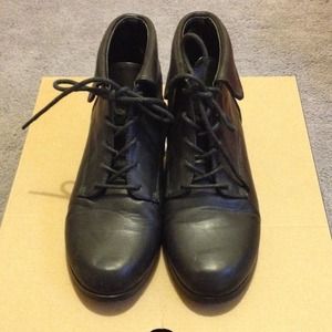 Short Black Ankle Laced Booties