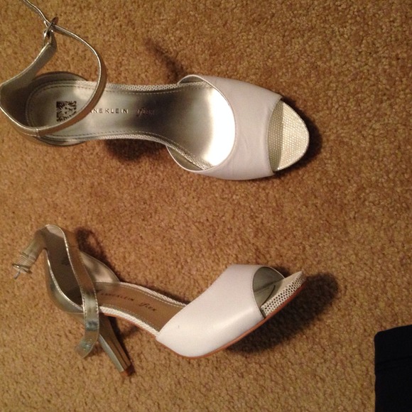 white/silver heels