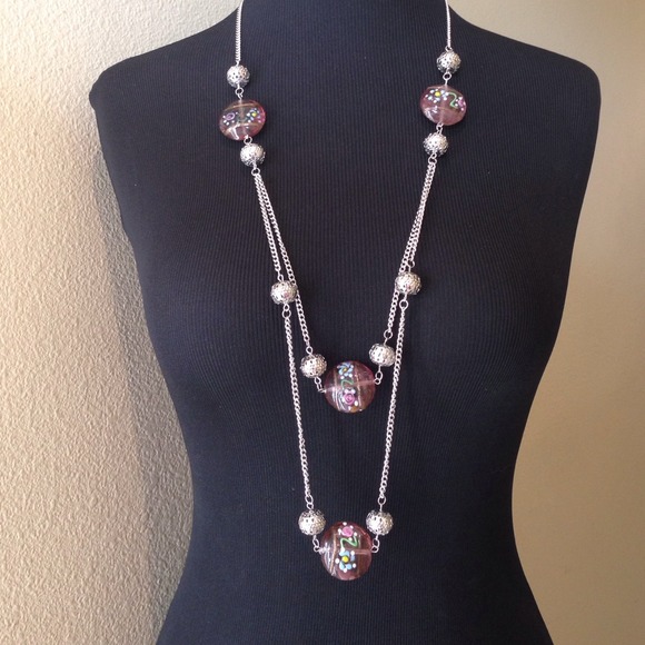 Glass Necklace / Earring Set