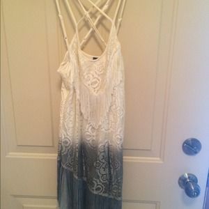 Free people ombré fringe and lace dress