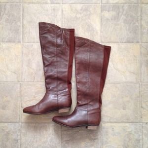 Over the knee brown boots