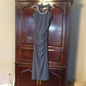 Dark Gray long Evening Gown
