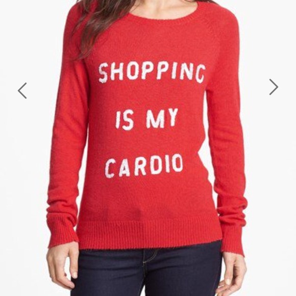 WILDFOX SHOPPING IS MY CARDIO SWEATER- RED