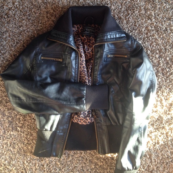 Black faux leather jacket
