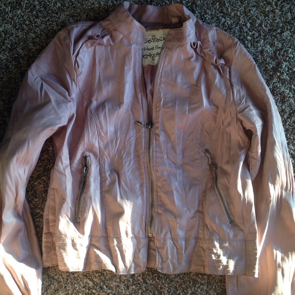 Light pink faux leather jacket