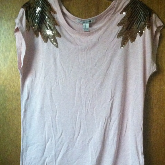FOREVER 21 sequined shoulder top