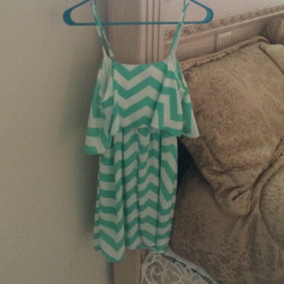 mint chevron dress