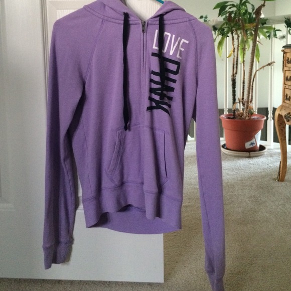 purple zip up hoodie from pink