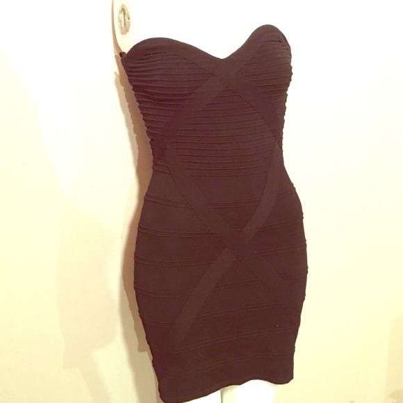 Sexy black body con dress