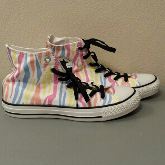 Multi-colored Zebra print Converse