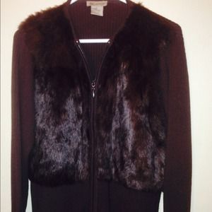 🍂🍃 BROWN RABBIT FRONT ZIP SWEATER JACKET 🍂🍃