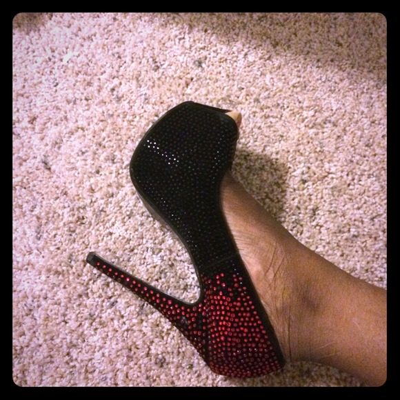 Red and black heels