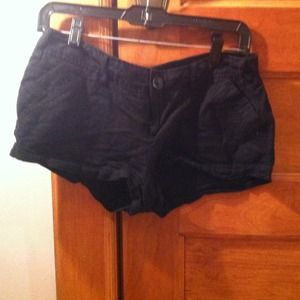 Black Linen Shorts