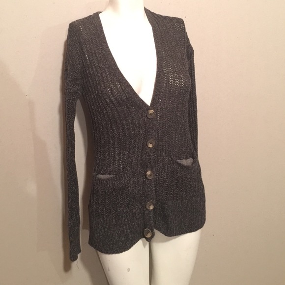 Grey knit cardigan
