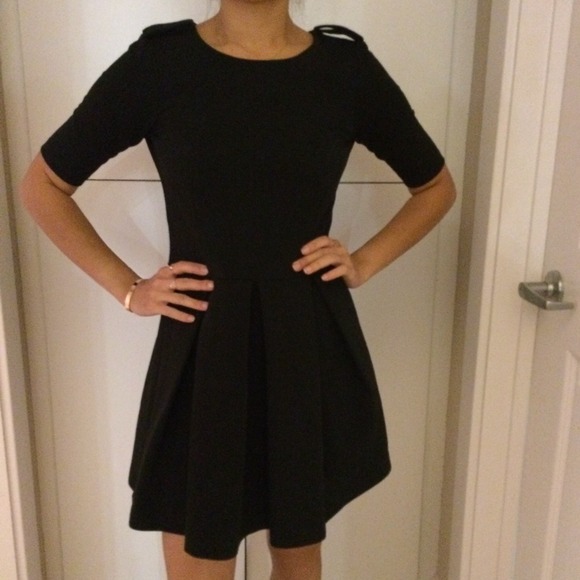 Zara black pleated dress