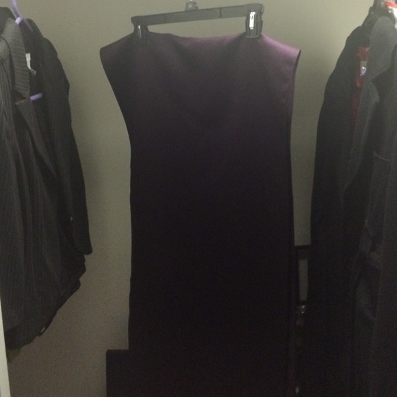 Davids Bridal Plum Formal Dress w/wrap - Picture 2 of 4