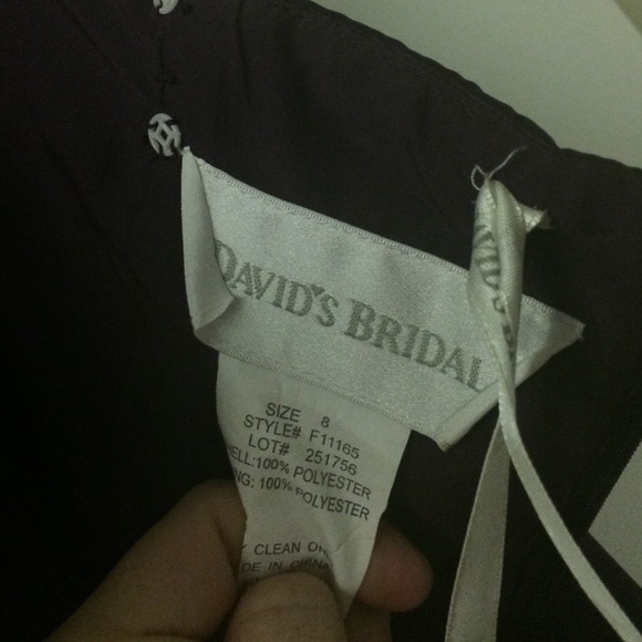 Davids Bridal Plum Formal Dress w/wrap - Picture 4 of 4