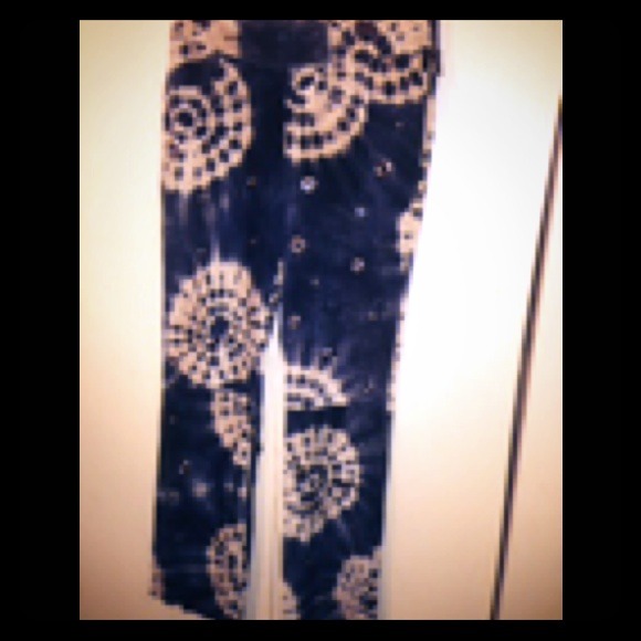🎇 SUEDE /SILVER RINGS TYE DYE PANTS🎇