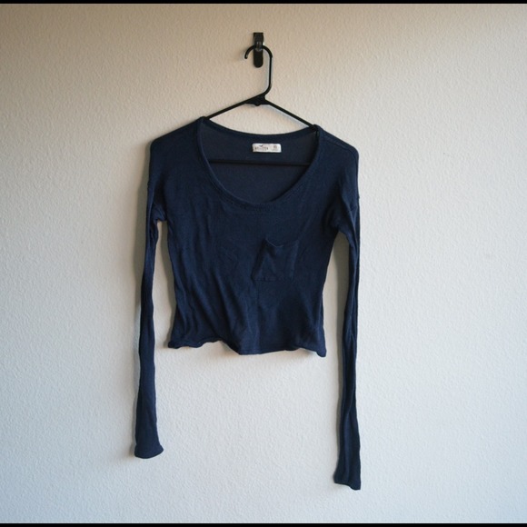 HOLLISTER Cropped Mesh Sweater Top