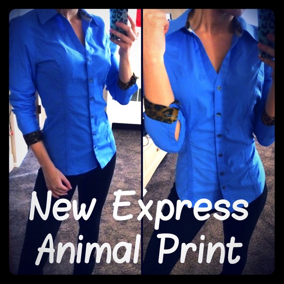 Express Tops - 🎉New Blue Express Shirt with Animal Print!
