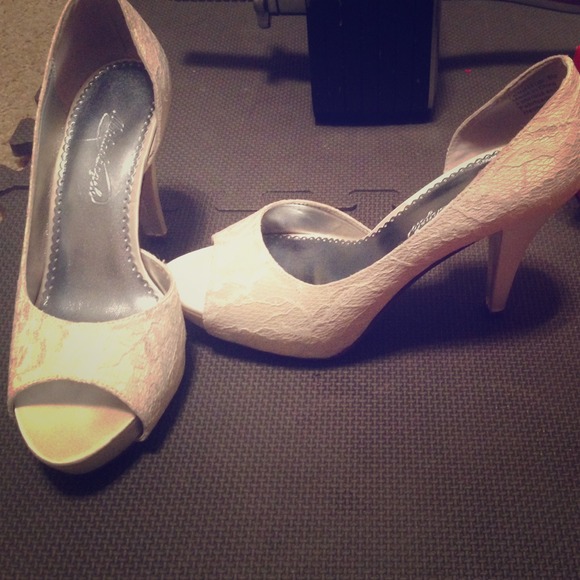 Ivory lace heels