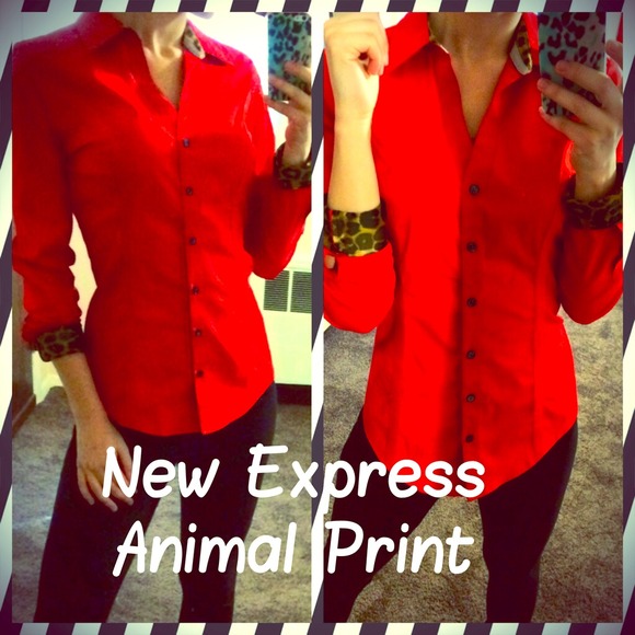 Express Tops - 🎉HP 11/27🎉 🚫Sold🚫 New Red Express Animal Print
