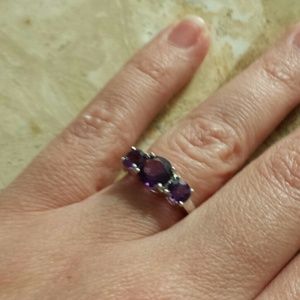 2.35ctw Amethyst & Sterling Silver Ring Size 7 New