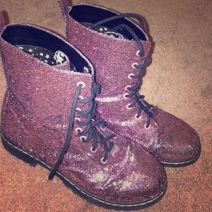 Pink glitter boots