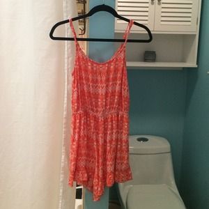 Orange and white tribal print romper from Pacsun