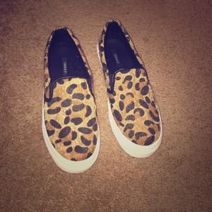 Leopard slip ons, never worn!