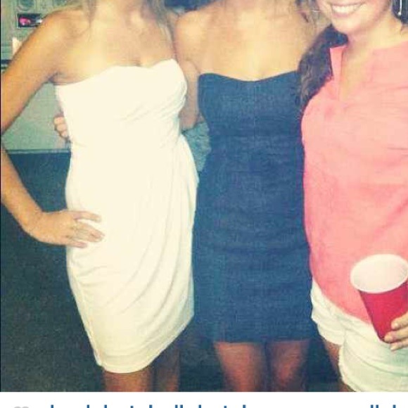 Express white strapless dress