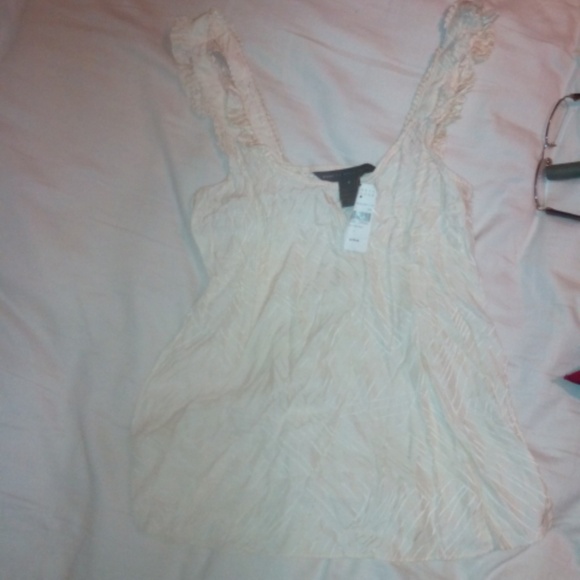 Cream ruffled strapped top - Picture 1 of 3
