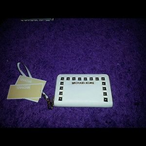 Michael kors white stud iphone wallet