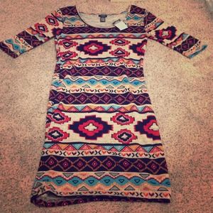 Aztec Print Mini Body Con Dress Rue 21 NWT Size M
