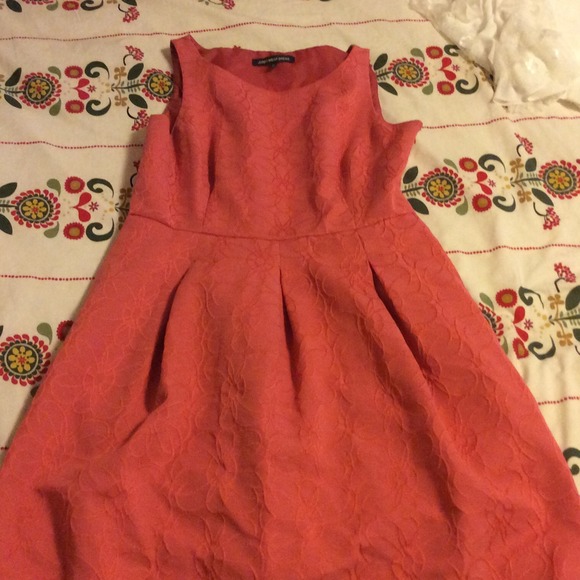 Lovely Coral dress with embroidered flowers