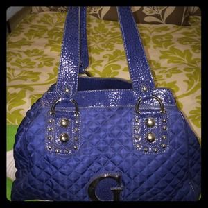 Navy quilted guess handbag/purse