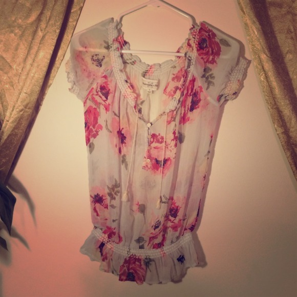 See through floral Abercrombie top