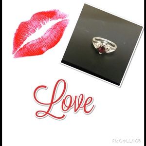 Sterling  silver ring with ruby stone ring💍