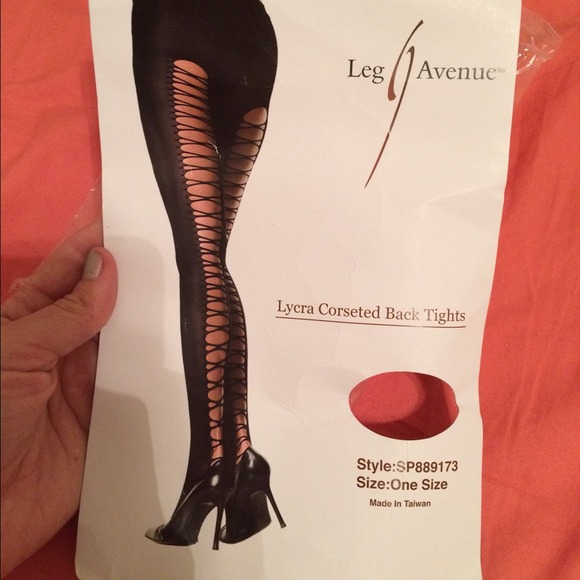 Corseted black tights