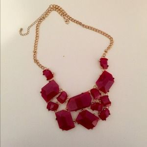 Red statement necklace