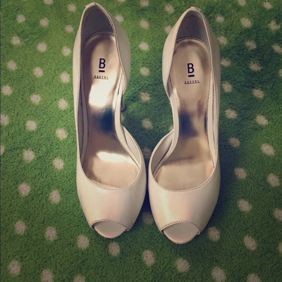 White Bakers High Heels