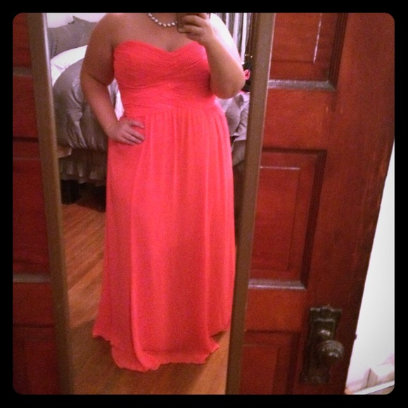 Ralph Lauren coral evening gown